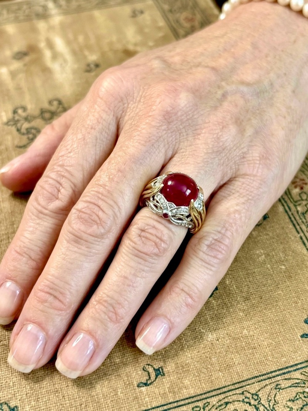 Victoria Wieck Ruby & White Topaz Vermeil 925 Sterling Silver Ring (6)